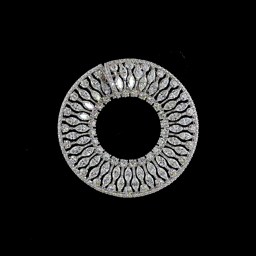 12.22 CTTW Marquise Natural Diamond Crawler Earring (H Color and SI Clarity)
