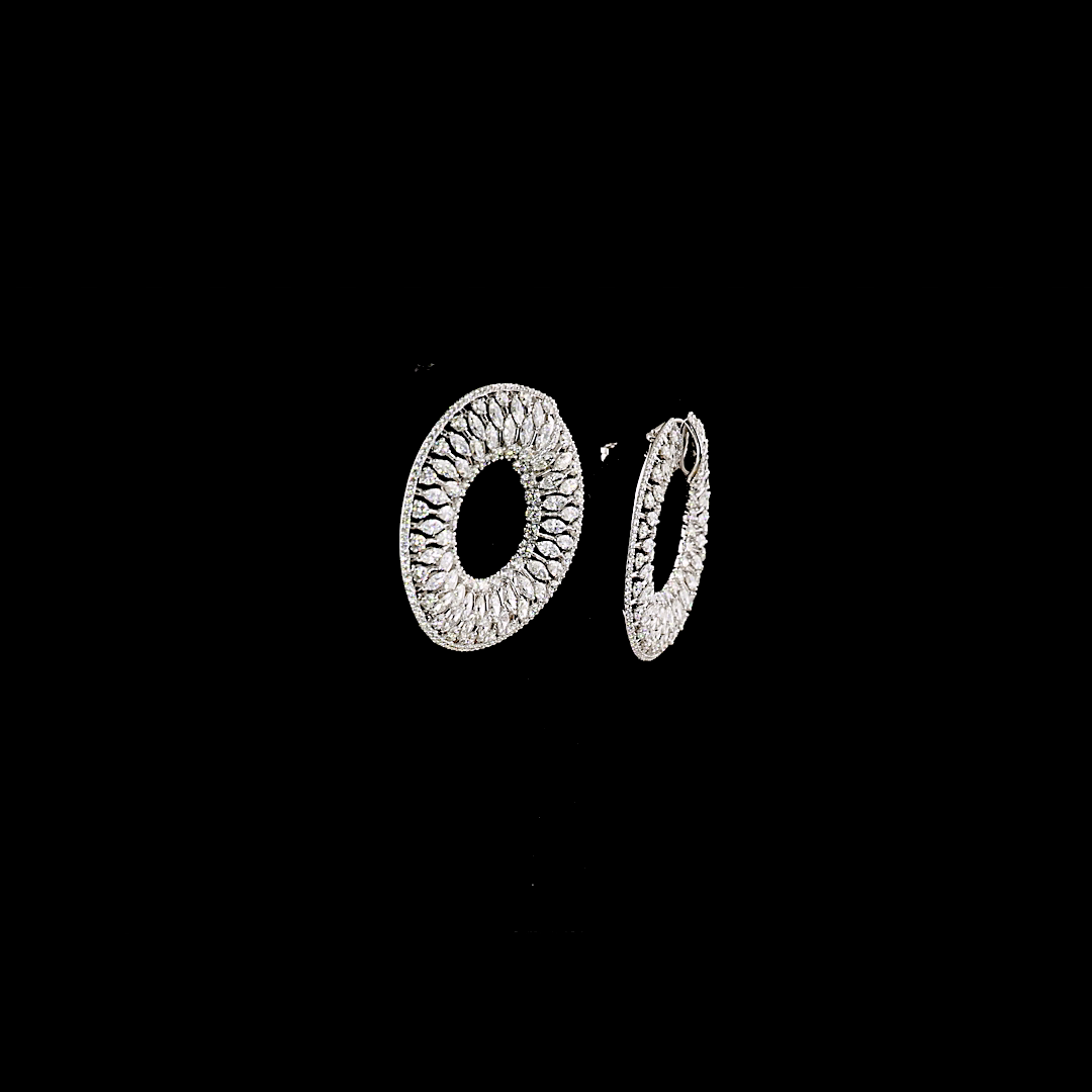 12.22 CTTW Marquise Natural Diamond Crawler Earring (H Color and SI Clarity)