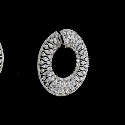 12.22 CTTW Marquise Natural Diamond Crawler Earring (H Color and SI Clarity)