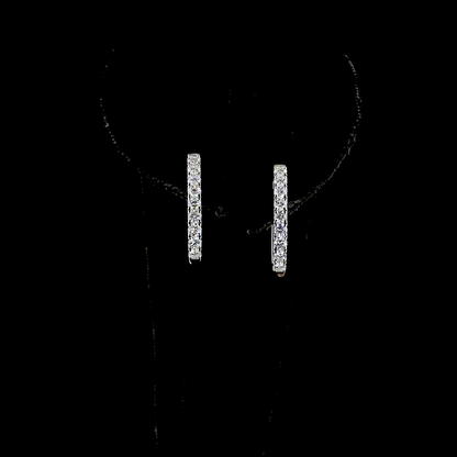 0.75 CTTW Round Lab Grown Diamond Huggies Earring 20mm (E Color and VS1 Clarity)