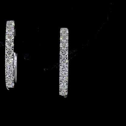 0.75 CTTW Round Lab Grown Diamond Huggies Earring 20mm (E Color and VS1 Clarity)