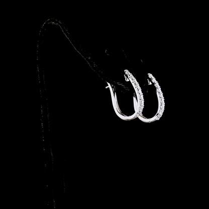 0.75 CTTW Round Lab Grown Diamond Huggies Earring 20mm (E Color and VS1 Clarity)