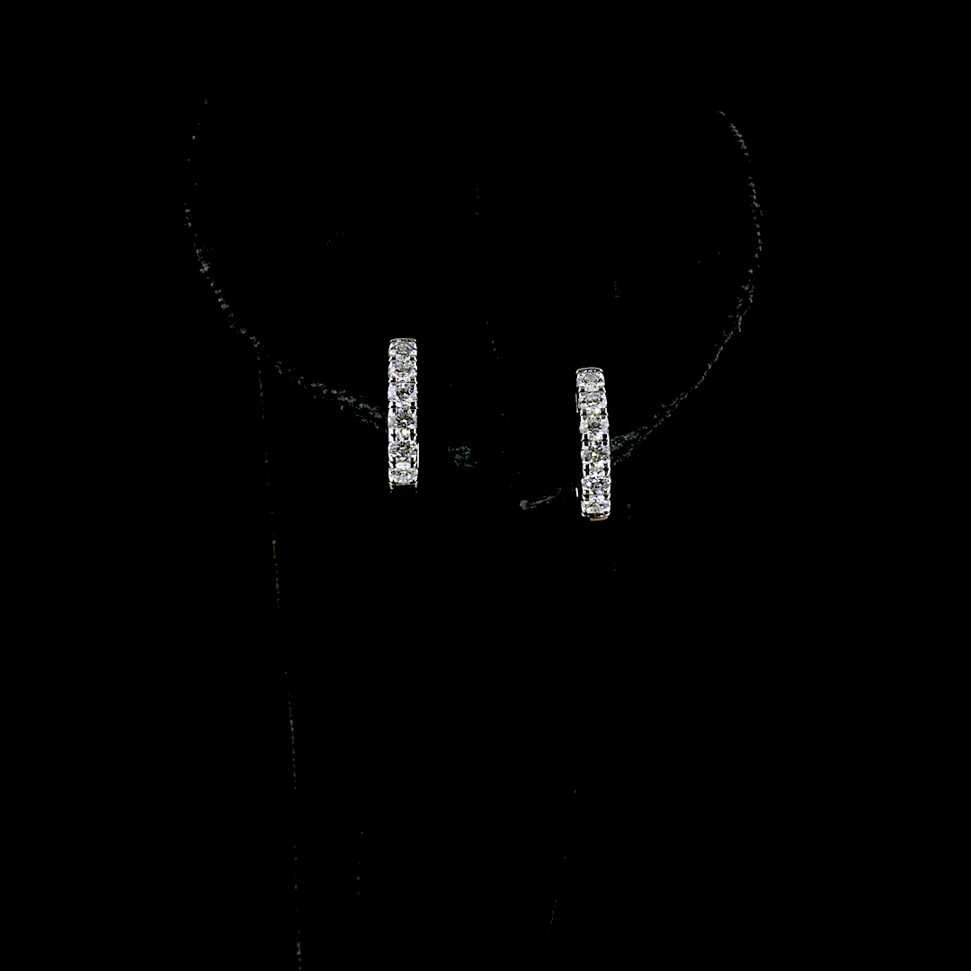 0.39 CTTW Round Lab Grown Diamond Huggies Earring 12.8mm (E Color and VS1 Clarity)
