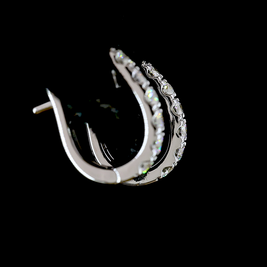 0.39 CTTW Round Lab Grown Diamond Huggies Earring 12.8mm (E Color and VS1 Clarity)