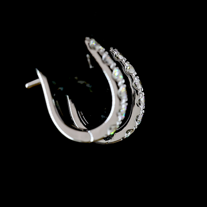 0.39 CTTW Round Lab Grown Diamond Huggies Earring 12.8mm (E Color and VS1 Clarity)