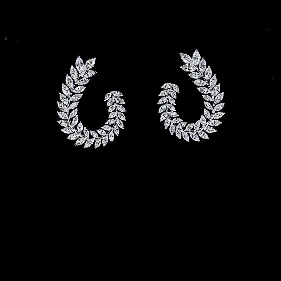 5.22 CTTW Marquise Lab Diamond Crawler Earring (E Color and VS1 Clarity)