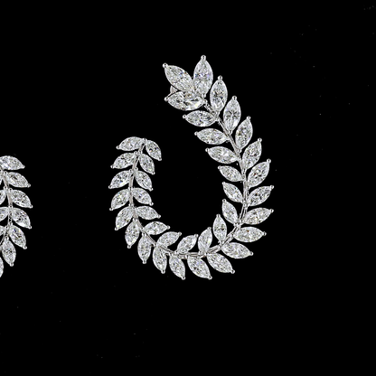 5.22 CTTW Marquise Lab Diamond Crawler Earring (E Color and VS1 Clarity)