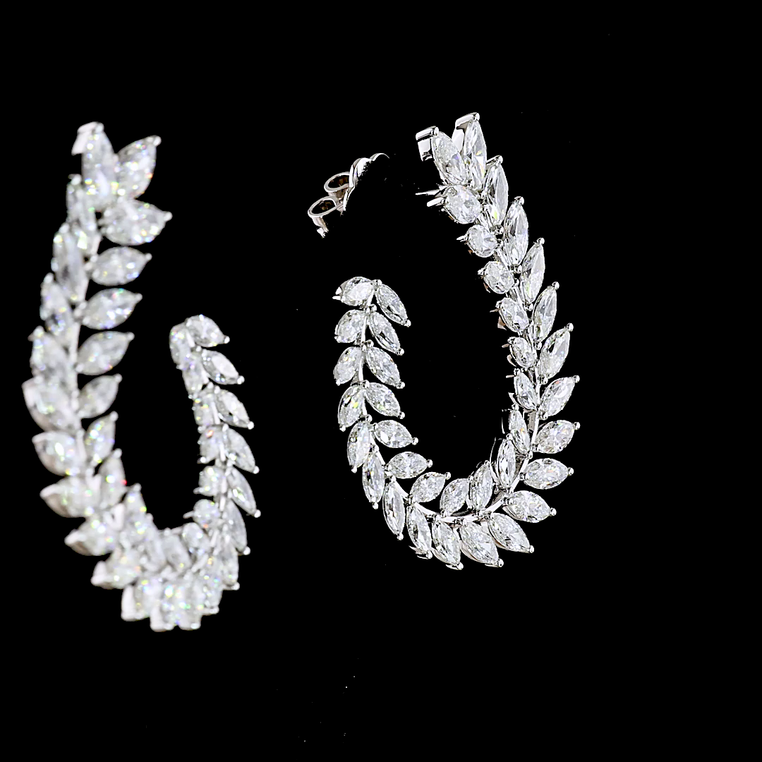5.22 CTTW Marquise Lab Diamond Crawler Earring (E Color and VS1 Clarity)
