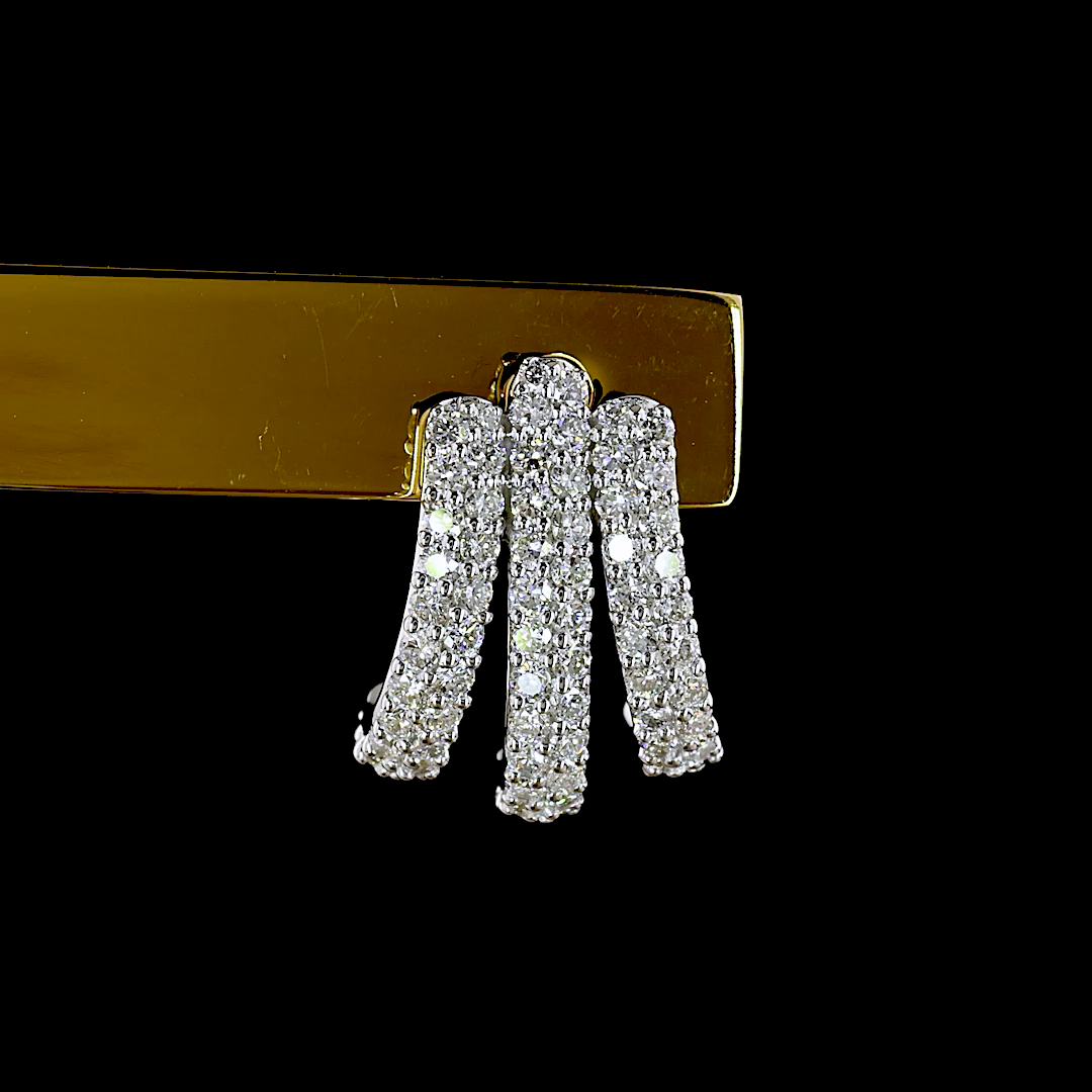 1.35 CTTW Round Lab Grown Diamond 57 Earring Size 14.33 (F Color and VS Clarity)