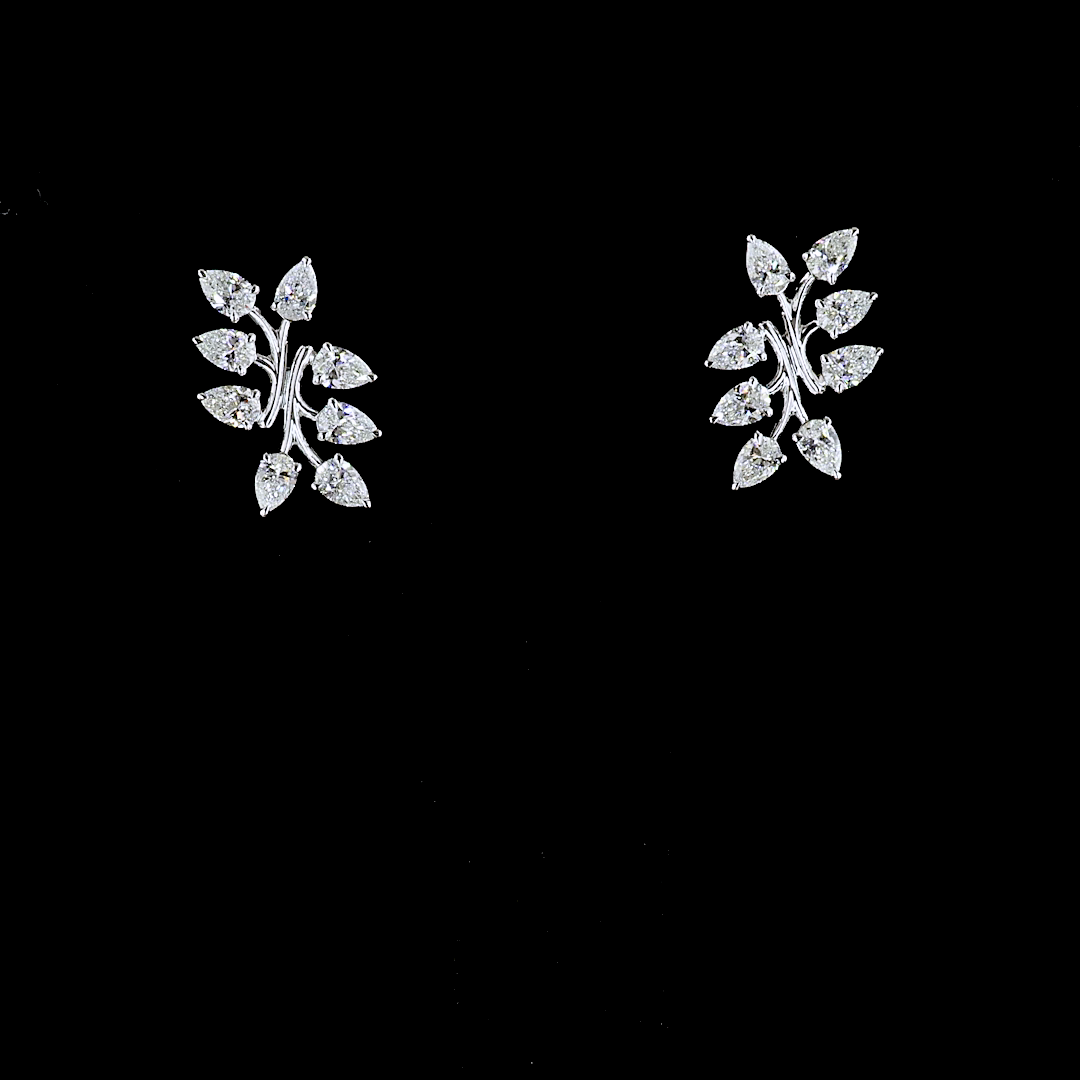 2.69 CTTW Pear Lab Grown Diamond Crawler Earring Size 22 (E Color and VS1 Clarity)
