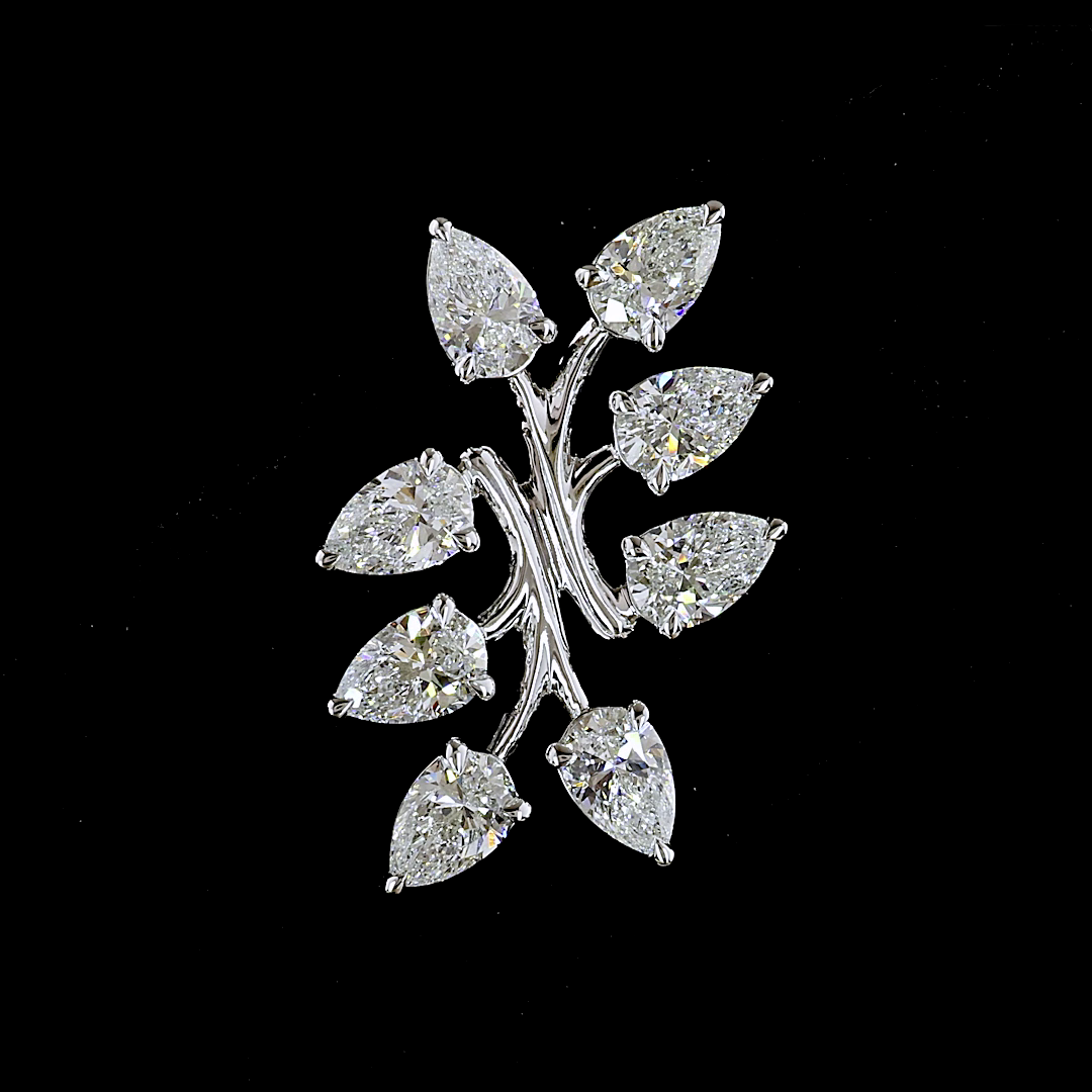 2.69 CTTW Pear Lab Grown Diamond Crawler Earring Size 22 (E Color and VS1 Clarity)