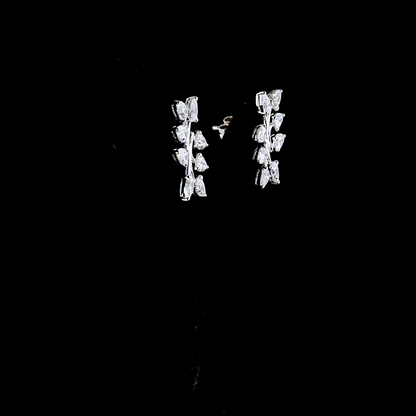 2.69 CTTW Pear Lab Grown Diamond Crawler Earring Size 22 (E Color and VS1 Clarity)