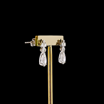 2.64 CTTW Pear Lab Diamond Hanging Earring (E Color and VS1 Clarity)