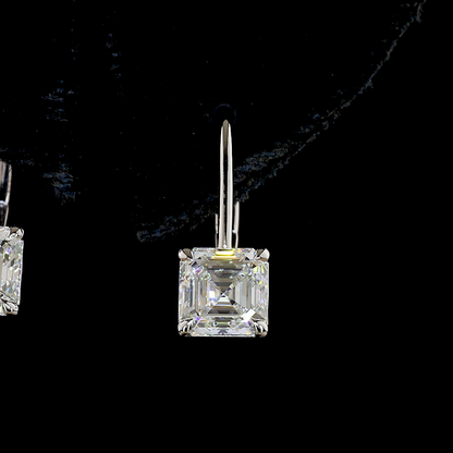 2.08 CTTW Asscher Lab Diamond Hanging Earring (E Color and VS1 Clarity)