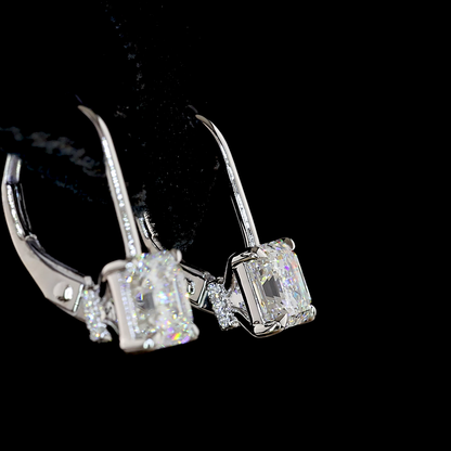 2.08 CTTW Asscher Lab Diamond Hanging Earring (E Color and VS1 Clarity)