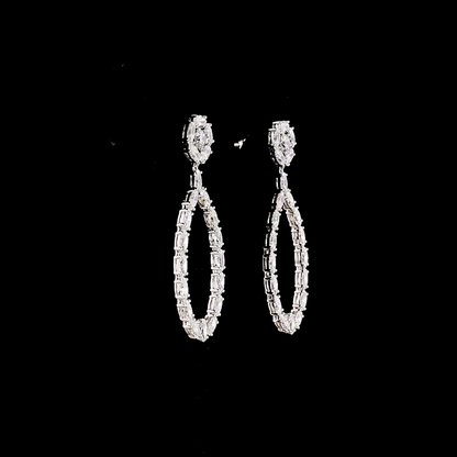 8.24 CTTW Round Lab Diamond Hanging Earring (E Color and VS1 Clarity)