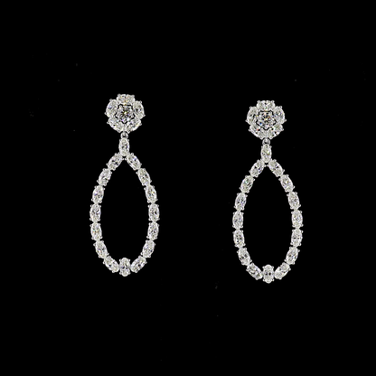 8.24 CTTW Round Lab Diamond Hanging Earring (E Color and VS1 Clarity)
