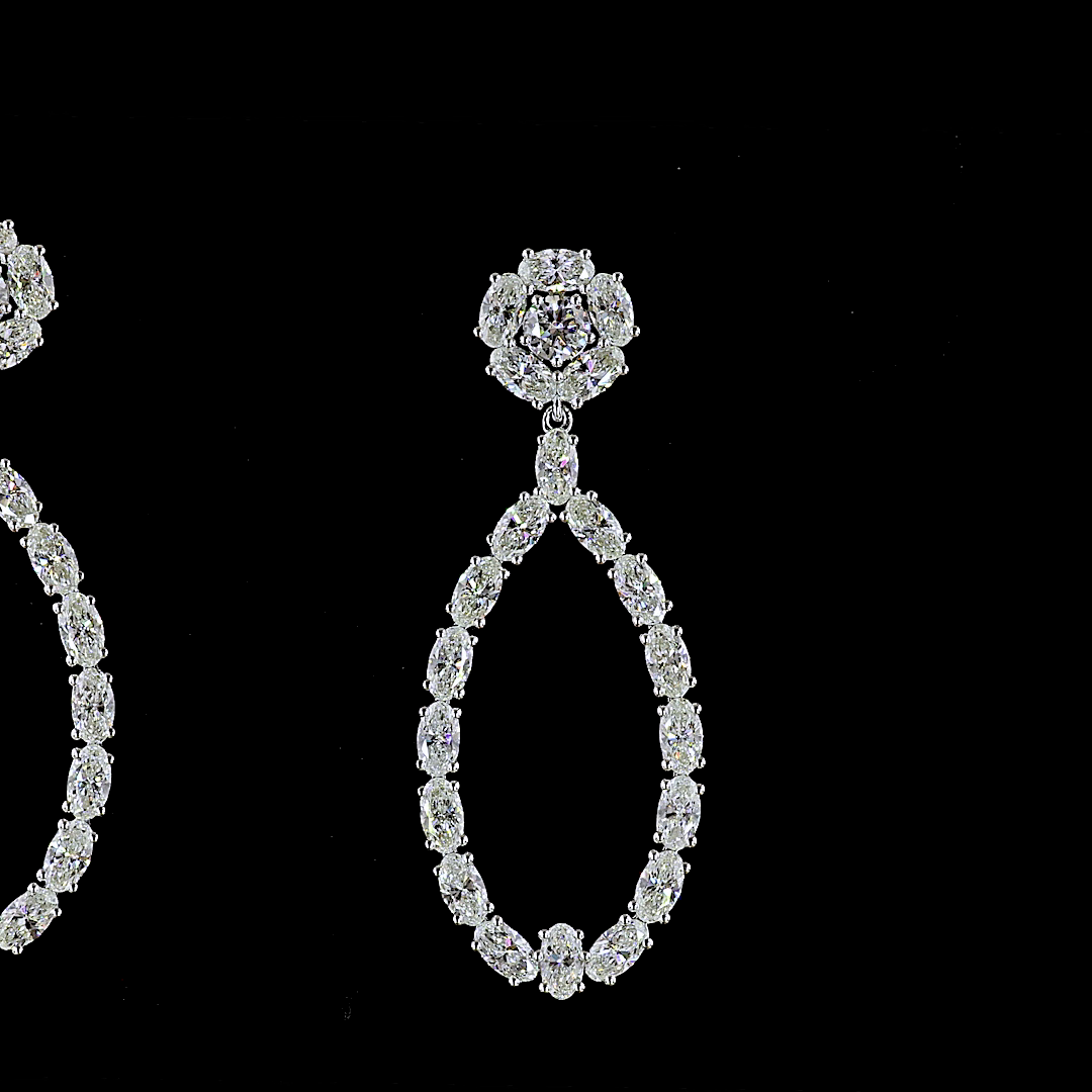 8.24 CTTW Round Lab Diamond Hanging Earring (E Color and VS1 Clarity)