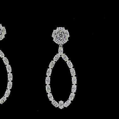 8.24 CTTW Round Lab Diamond Hanging Earring (E Color and VS1 Clarity)