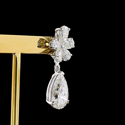 11.81 CTTW Pear Lab Diamond Hanging Earring (E Color and VS1 Clarity)