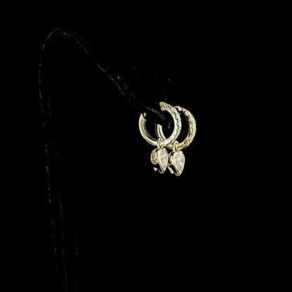 2.56 CTTW Heart Lab Diamond Hanging Earring (E Color and VVS2 Clarity)