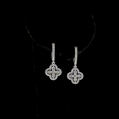 1.06 CTTW Round Lab Diamond Hanging Earring (E Color and VS1 Clarity)