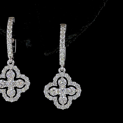 1.06 CTTW Round Lab Diamond Hanging Earring (E Color and VS1 Clarity)