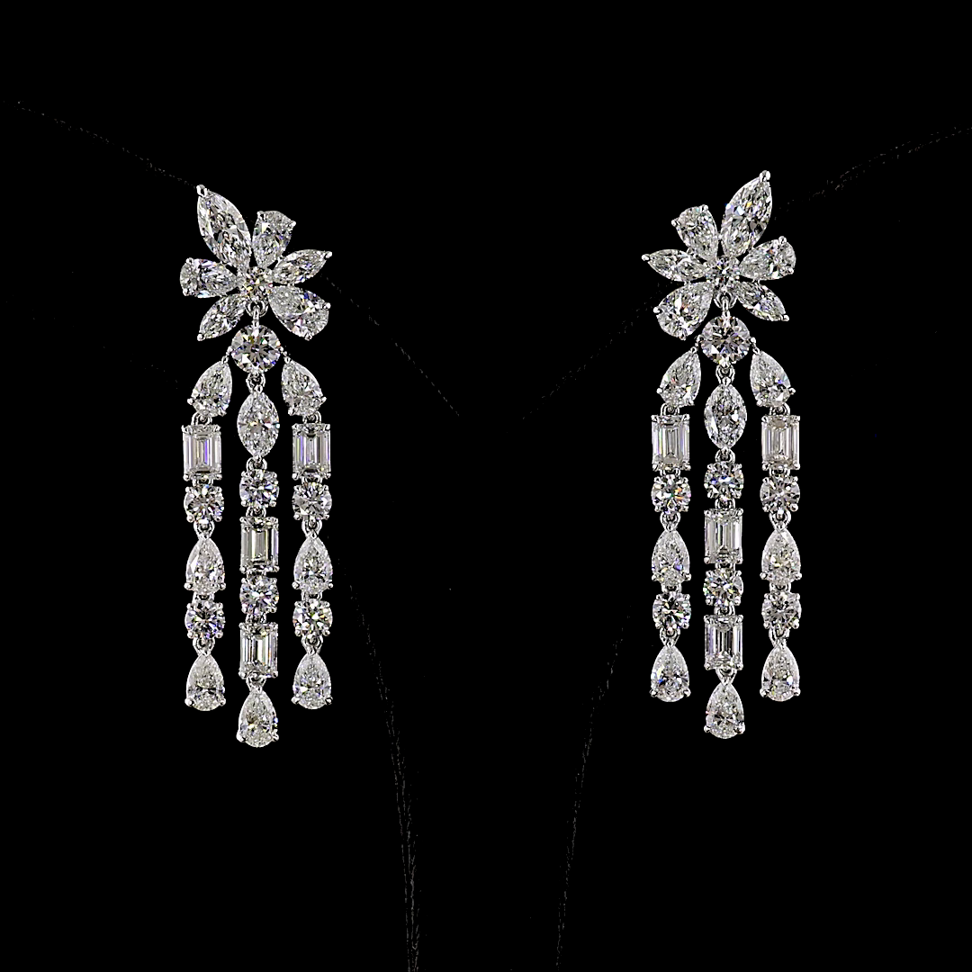 12.70 CTTW MIX Lab Grown Diamond 56 Earring Size 51.35 (E Color and VS1 Clarity)