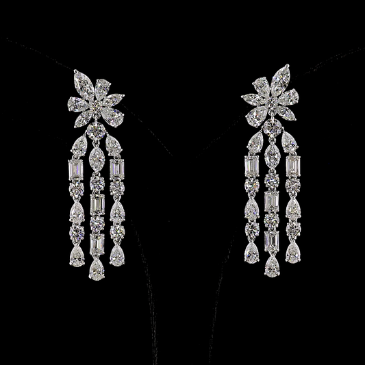12.70 CTTW MIX Lab Grown Diamond 56 Earring Size 51.35 (E Color and VS1 Clarity)