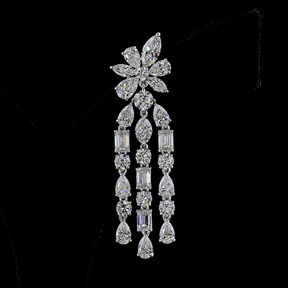 12.70 CTTW MIX Lab Grown Diamond 56 Earring Size 51.35 (E Color and VS1 Clarity)