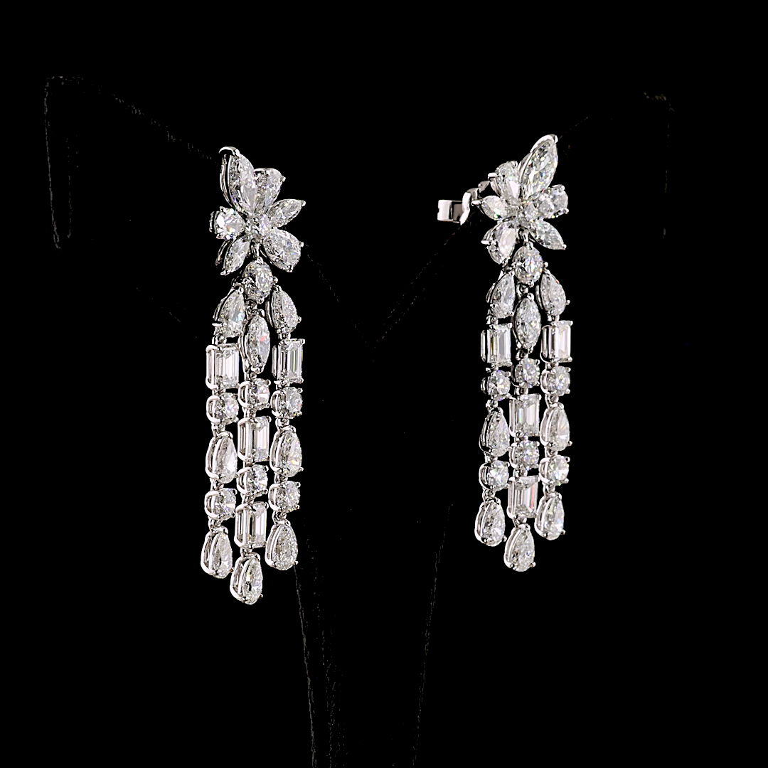 12.70 CTTW MIX Lab Grown Diamond 56 Earring Size 51.35 (E Color and VS1 Clarity)