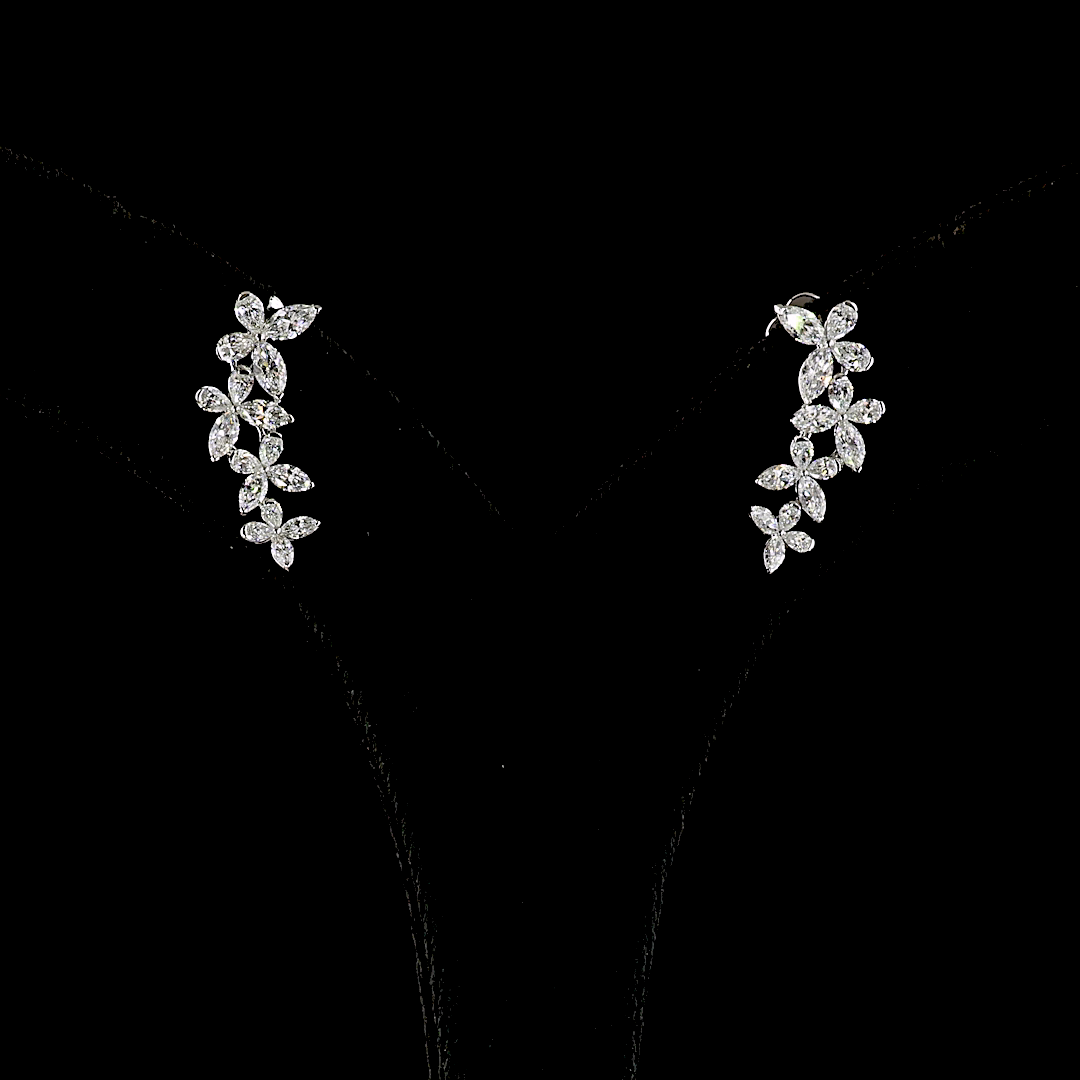 1.39 CTTW Marquise Lab Diamond Crawler Earring (E Color and VS1 Clarity)