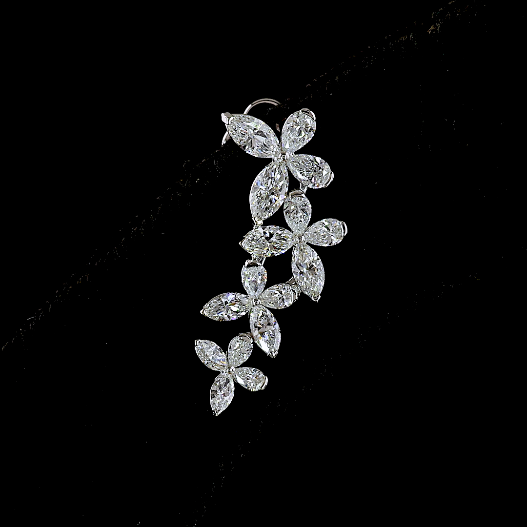 1.39 CTTW Marquise Lab Diamond Crawler Earring (E Color and VS1 Clarity)