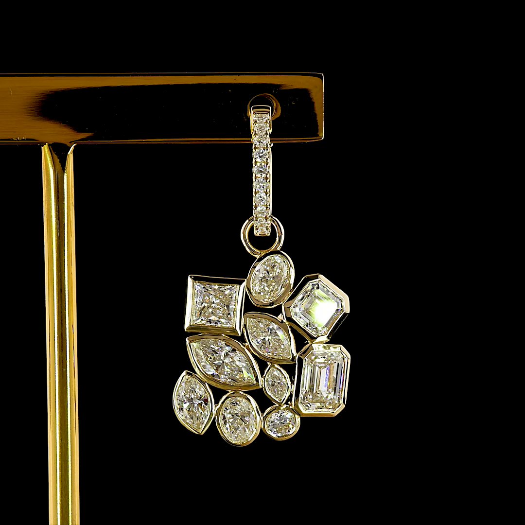5.86 CTTW MIX Lab Diamond Hanging Earring (E Color and VS1 Clarity)