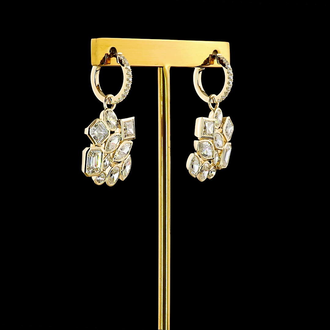 5.86 CTTW MIX Lab Diamond Hanging Earring (E Color and VS1 Clarity)