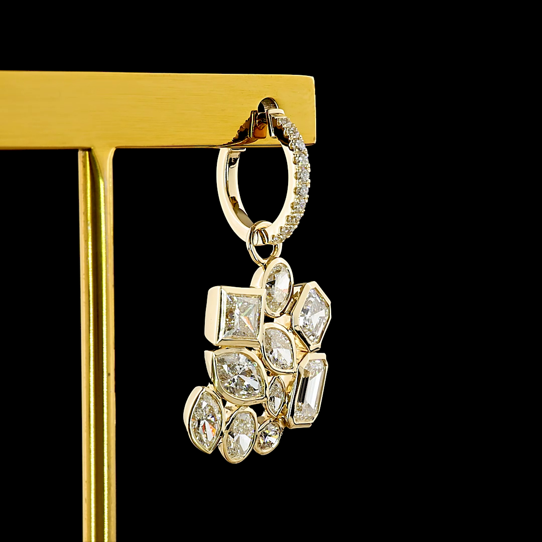5.86 CTTW MIX Lab Diamond Hanging Earring (E Color and VS1 Clarity)