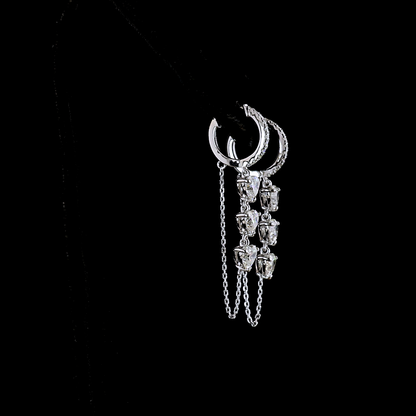 3.16 CTTW Heart Lab Grown Diamond Hanging Earring Size 45 (E Color and VS1 Clarity)