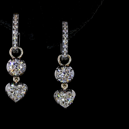 2.58 CTTW Round Lab Diamond Hanging Earring (E Color and VS1 Clarity)