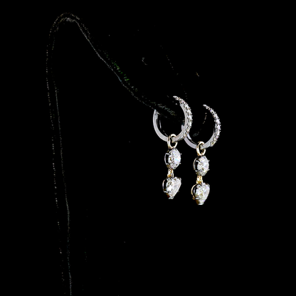 2.58 CTTW Round Lab Diamond Hanging Earring (E Color and VS1 Clarity)