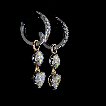 2.58 CTTW Round Lab Diamond Hanging Earring (E Color and VS1 Clarity)