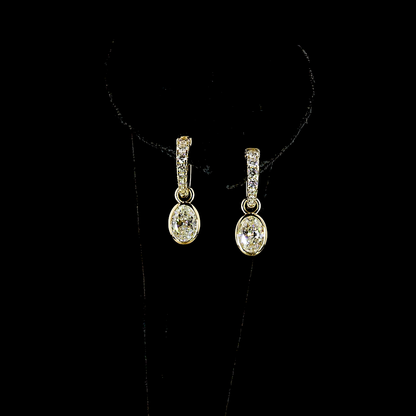 2.52 CTTW Oval Lab Grown Diamond Hanging Earring Size 23.4 (E Color and VS1 Clarity)