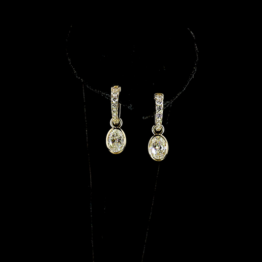 2.52 CTTW Oval Lab Grown Diamond Hanging Earring Size 23.4 (E Color and VS1 Clarity)