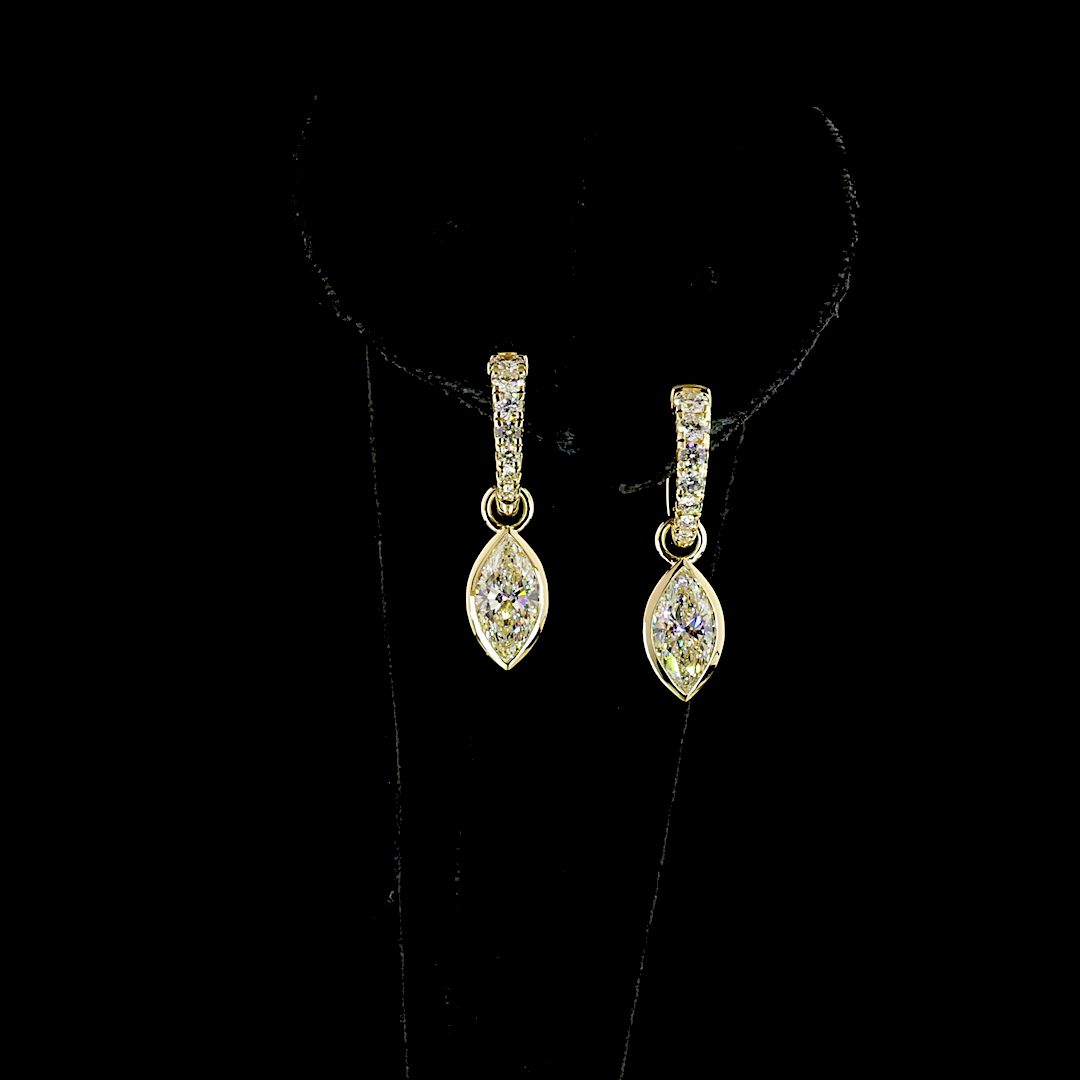 2.56 CTTW Marquise Lab Grown Diamond Hanging Earring Size 25.1