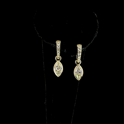 2.56 CTTW Marquise Lab Grown Diamond Hanging Earring Size 25.1