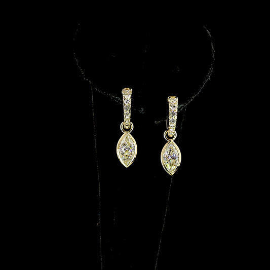 2.56 CTTW Marquise Lab Grown Diamond Hanging Earring Size 25.1