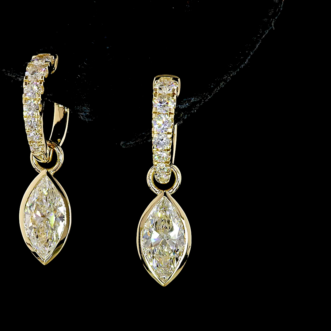 2.56 CTTW Marquise Lab Grown Diamond Hanging Earring Size 25.1