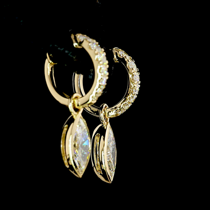 2.56 CTTW Marquise Lab Grown Diamond Hanging Earring Size 25.1