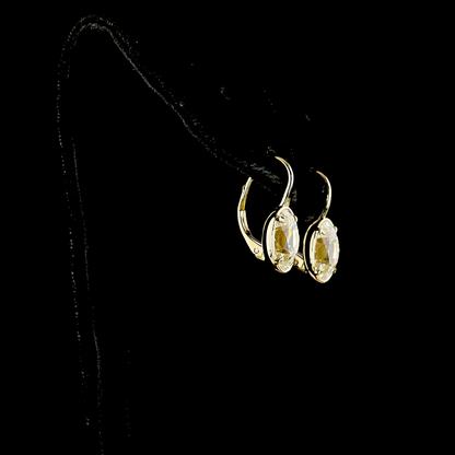 4.03 CTTW Antique Oval Lab Diamond Hanging Earring (E Color and VVS2 Clarity)