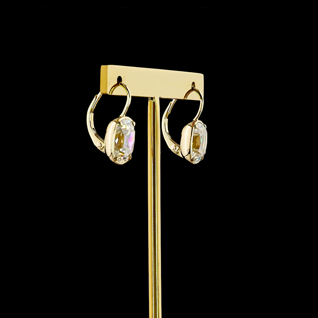 5.09 CTTW Antique Cushion Lab Diamond Hanging Earring (E Color and VS1 Clarity)
