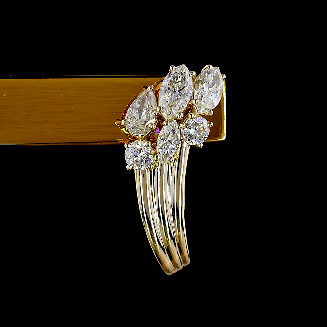 1.59 CTTW MIX Lab Diamond J-Hoops Earring (E Color and VS1 Clarity)